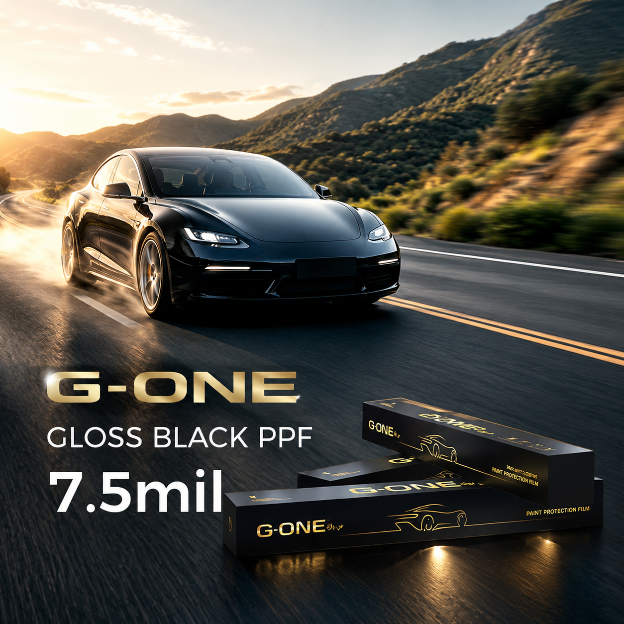 7.5mil Black Glossy PPF
